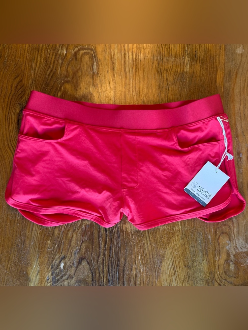Carve Designs Bright Red Athletic Boy Short Style Swim Shorts Size Small, NWT